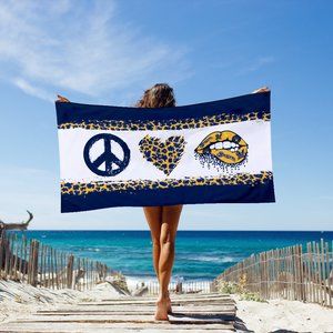 Baseball Fan's Peace Love & Brewers Beach Towel NWOT